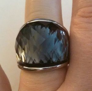 Faux Silver Sapphire, Stainless steel Ring